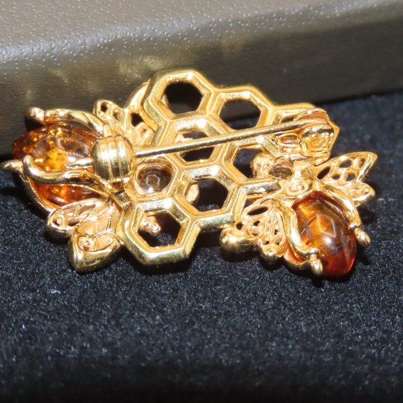 Amber Bumblebee and Honeycomb Pin in 18kt Gold Over Sterling by Ross and Simons - Picture 12 of 16